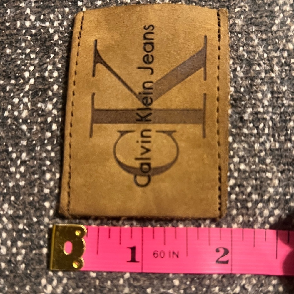 Vintage 90s Calvin Klein Jeans Brown Leather Patch - Picture 4 of 4